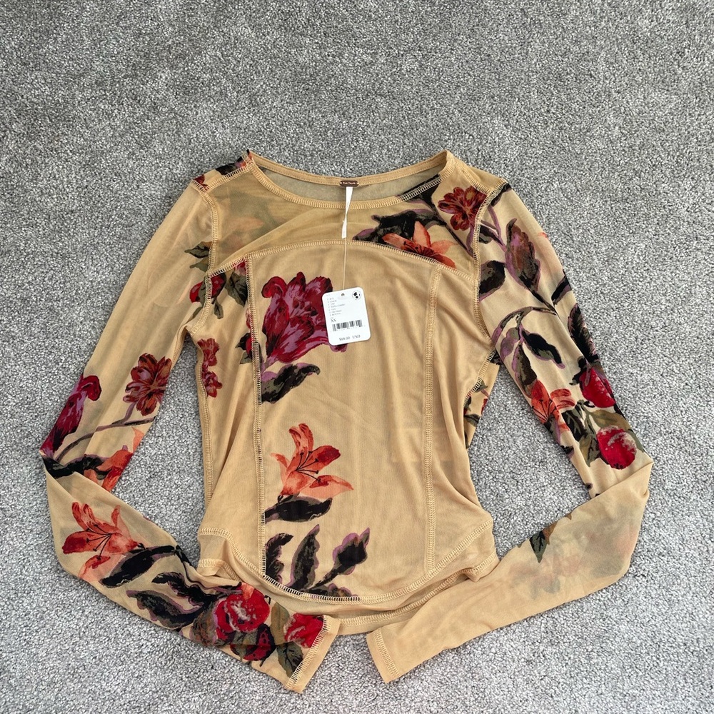Free People Sheer Fitted Blouse